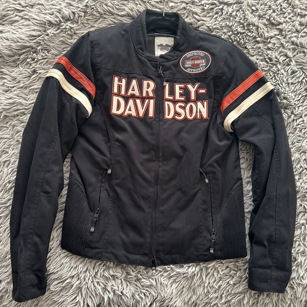 Harley-Davidson Black and Red Bomber Jacket